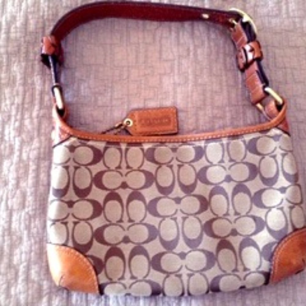 Vintage Coach pattern Two-Tone handbag